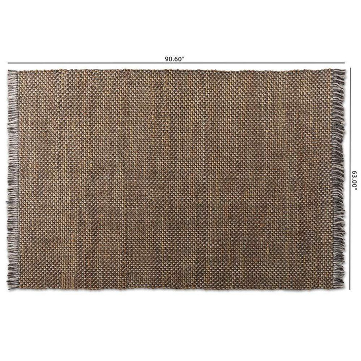 Nuri Hand Woven Hemp Blend Rug, Orange And Grey