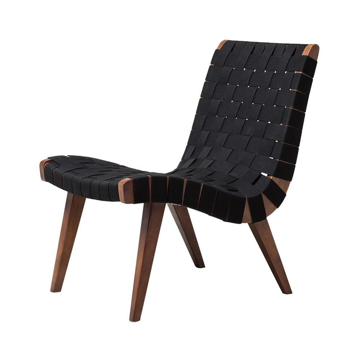 Risom Lounge Chair Black, Walnut