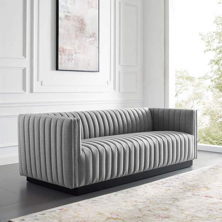 Juncture Upholstered Fabric Sofa , Gray