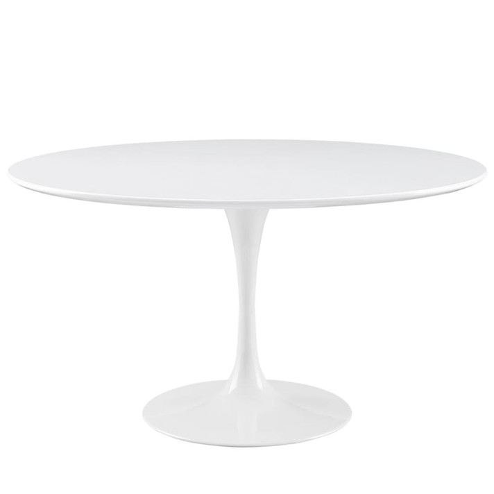 Pedestal Design 54” Round Wood Top Dining Table