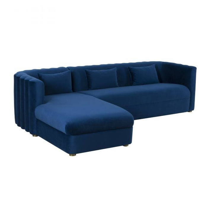 Calvin Navy Velvet Sectional - LAF