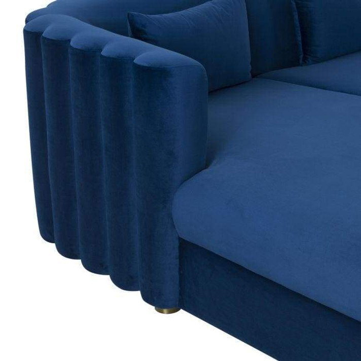 Calvin Navy Velvet Sectional - LAF