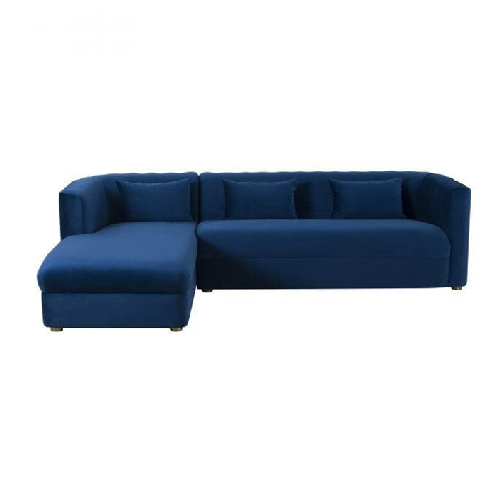 Calvin Navy Velvet Sectional - LAF