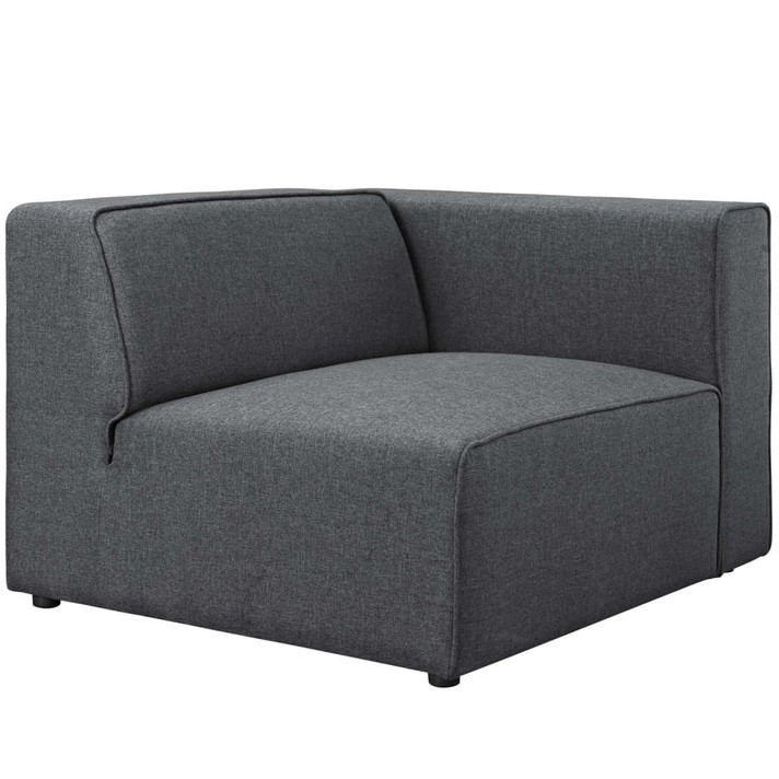 Mingle 7 Piece Upholstered Fabric Sectional Sofa Set, Gray