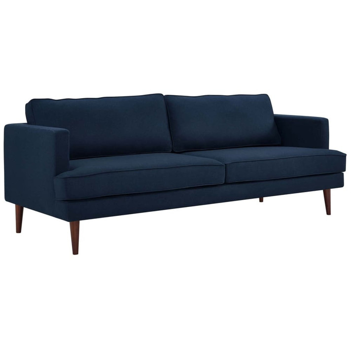 Agile Upholstered Fabric Sofa, Blue