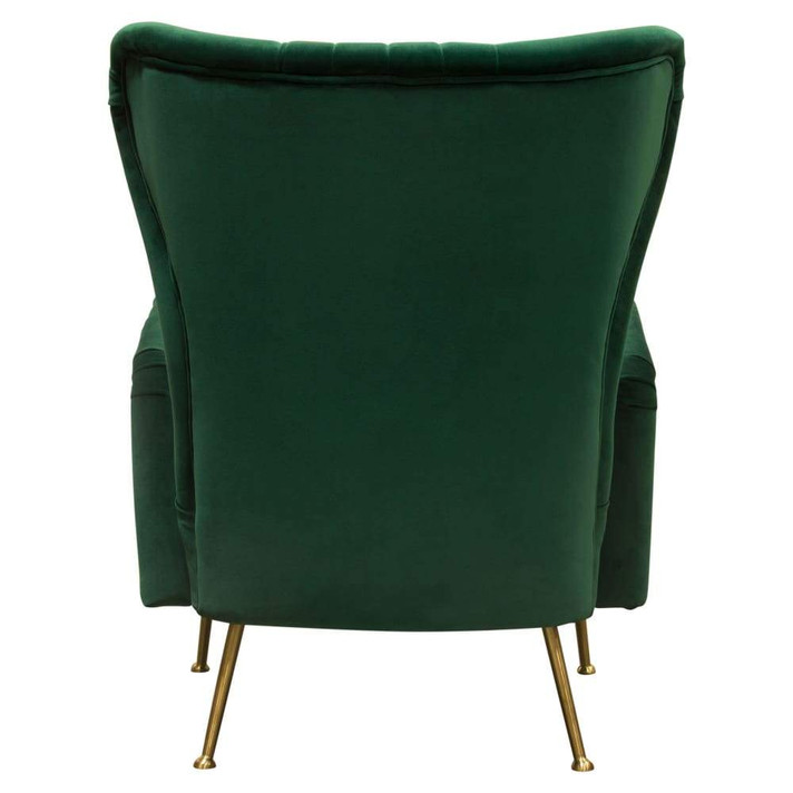 Ava Chair in Emerald Green Velvet w/ Gold Leg