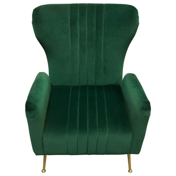 Ava Chair in Emerald Green Velvet w/ Gold Leg