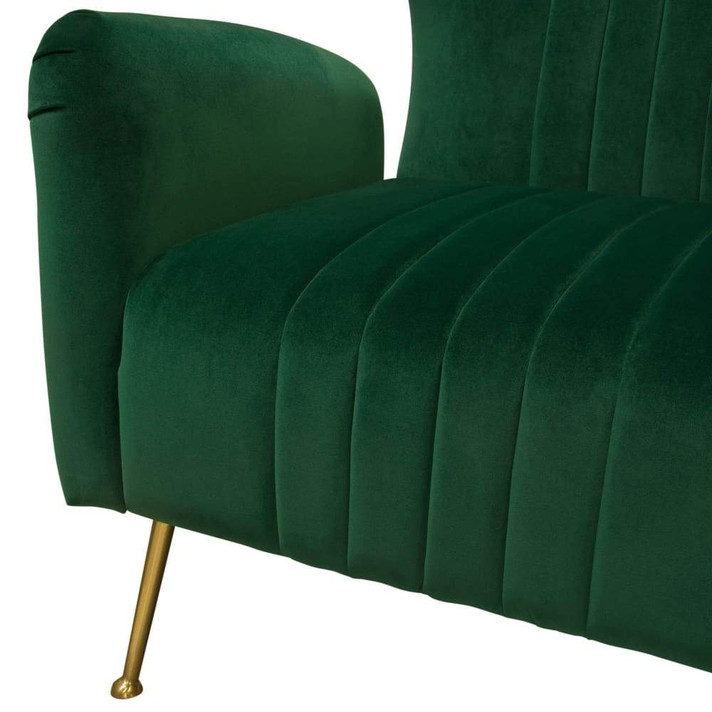 Ava Chair in Emerald Green Velvet w/ Gold Leg