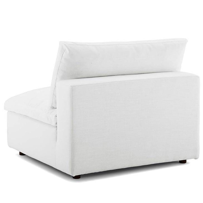 Crux Down Filled Overstuffed 5 Piece Arm Sectional Sofa, White