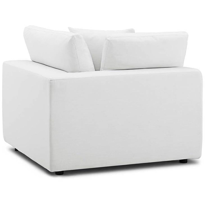 Crux Down Filled Overstuffed 5 Piece Arm Sectional Sofa, White