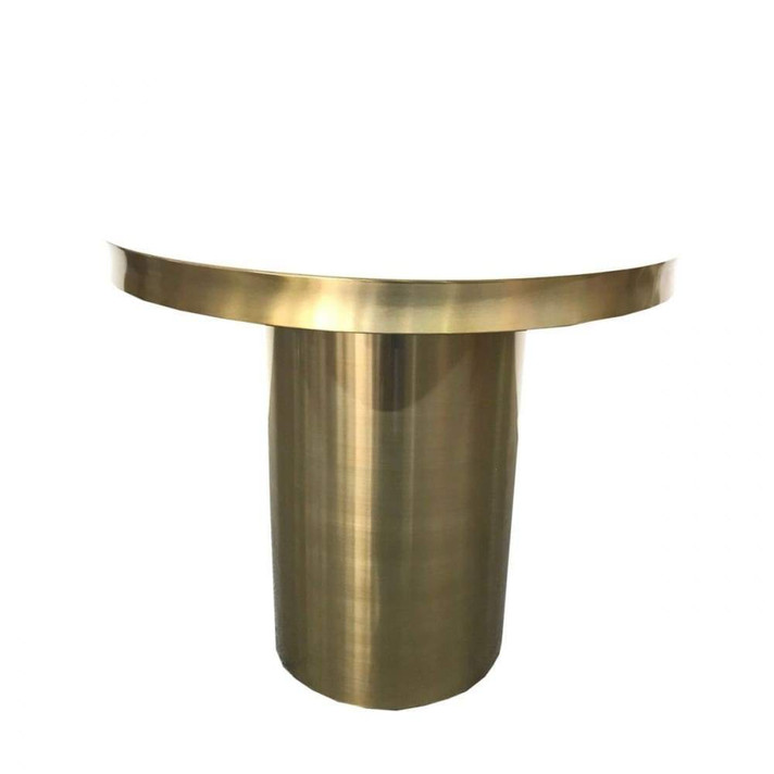 Rocky White and Gold End Table