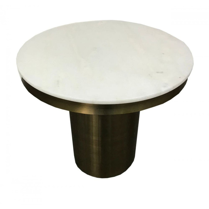 Rocky White and Gold End Table Rocky White and Gold End Table