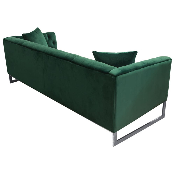 Crawford Tufted Sofa in Emerald Green Velvet