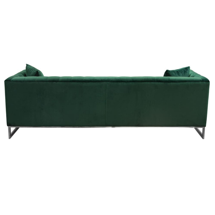 Crawford Tufted Sofa in Emerald Green Velvet