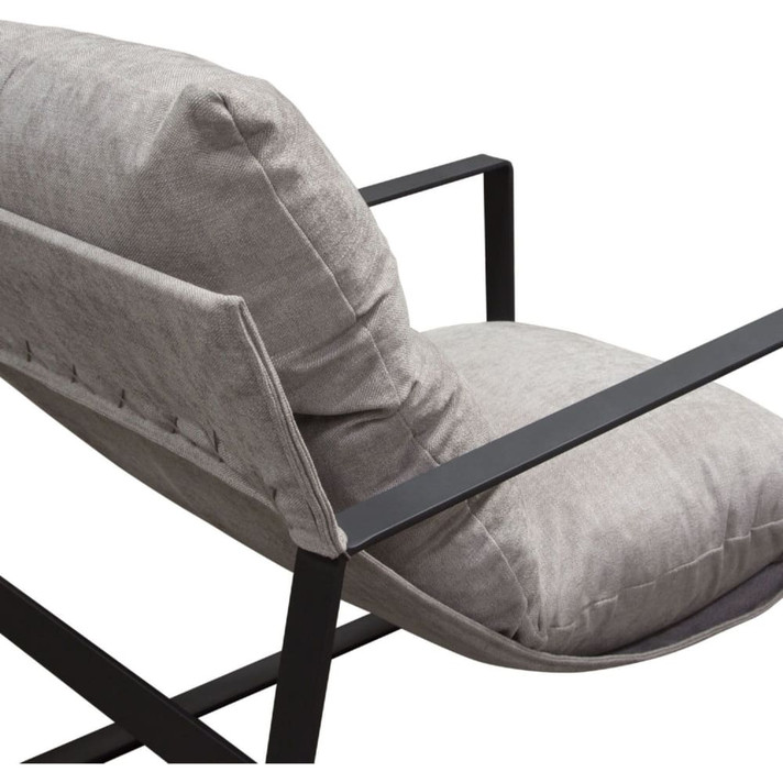 Miller Sling Lounge Chair, Grey Fabric