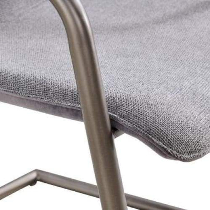 Indy Fabric Side Chair Silver Frame, Sage Gray and Velvet Gray , Set of 2