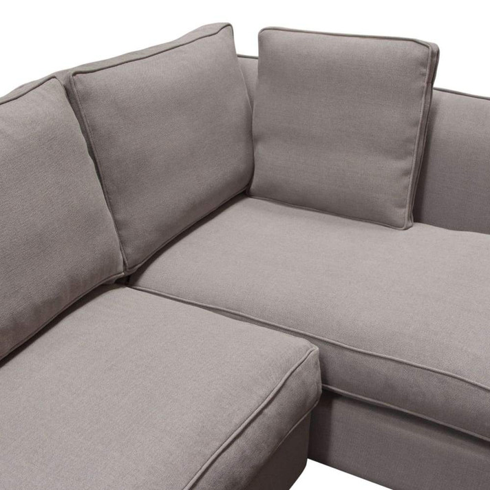 Hope 2 Piece Sectional Sofa w/ Right Facing Chaise in Grey Linen