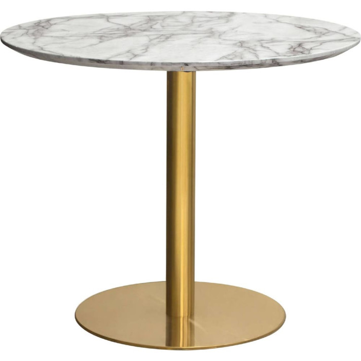 Stella 36" Round Dining Table, Brushed Gold