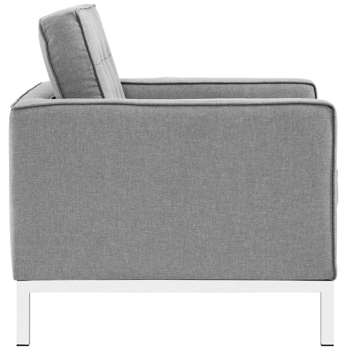 Loft Upholstered Fabric Armchair, Light Gray