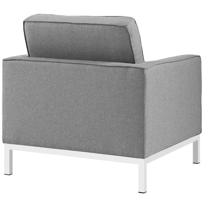 Loft Upholstered Fabric Armchair, Light Gray