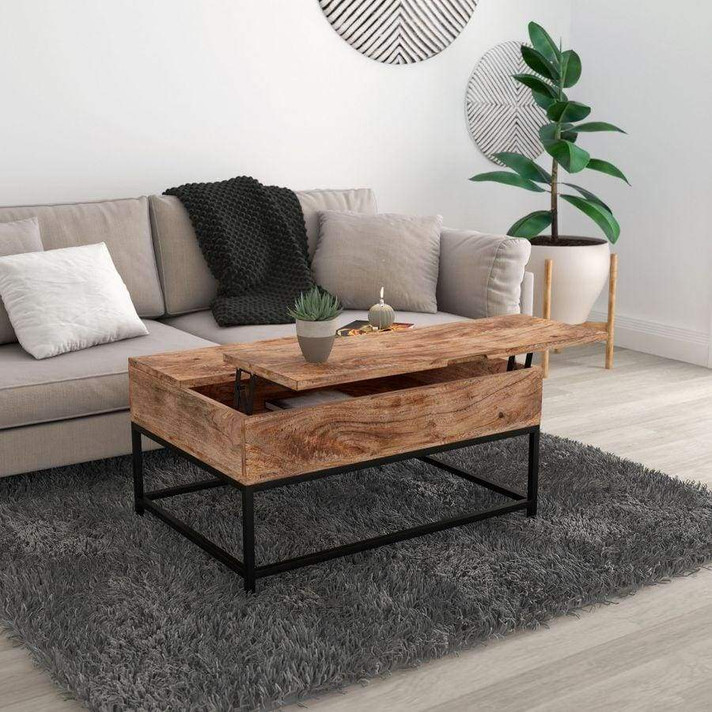 Noble Lift-Top Coffee Table in Natural Burnt