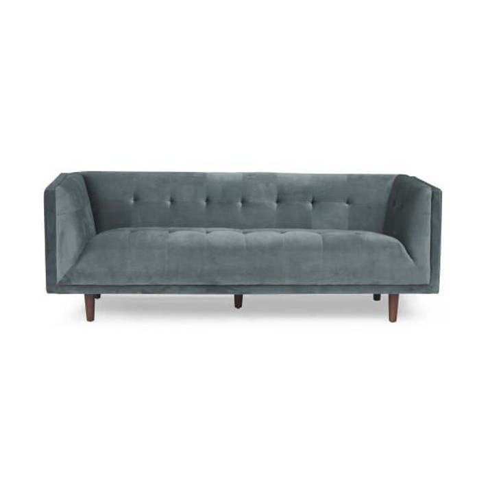 Cecily Mid Century Velvet Sofa, Copen Blue