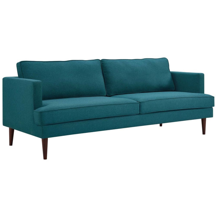 Agile Upholstered Fabric Sofa, Teal