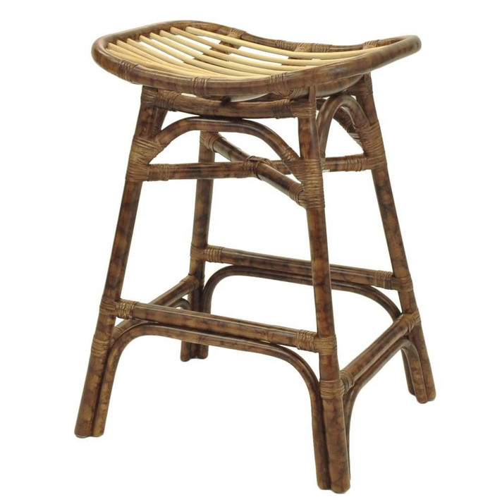 Beyla Rattan Counter Stool-Brown