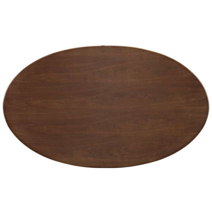 Pedestal Design 60” Oval Walnut Dining Table