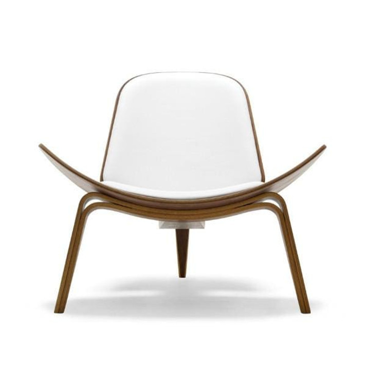 Wegner Shell Chair, White and Walnut