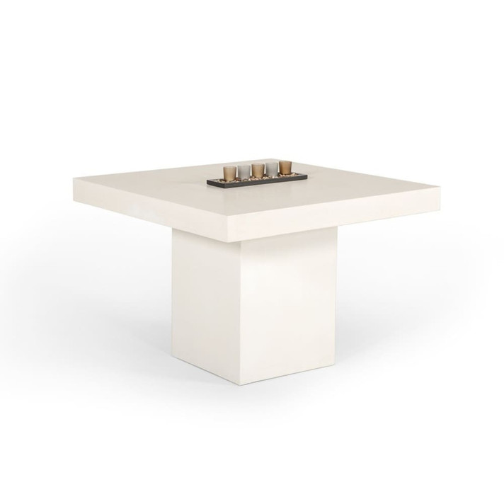Yem Concrete Square Dining Table, Ivory