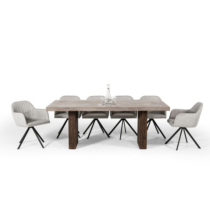 Rima Modern Concrete & Oak Dining Table