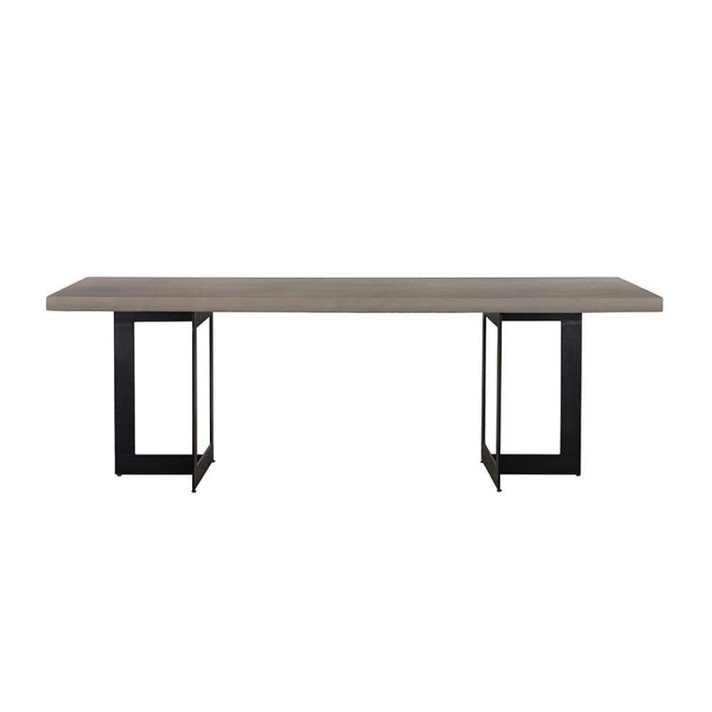 Rodeo Concrete Dining Table, Black Metal