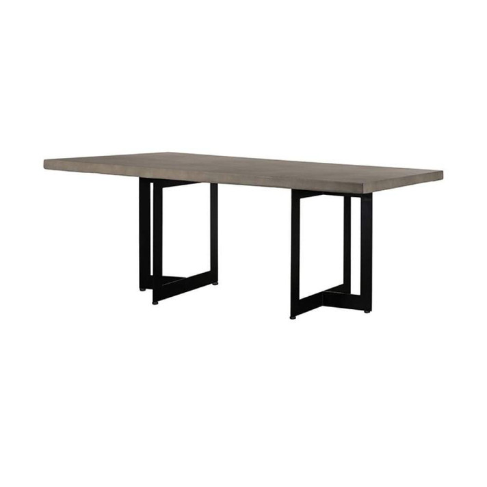 Rodeo Concrete Dining Table, Black Metal