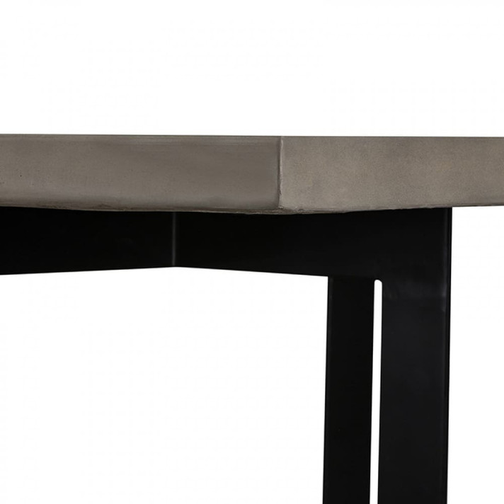 Rodeo Concrete Dining Table, Black Metal