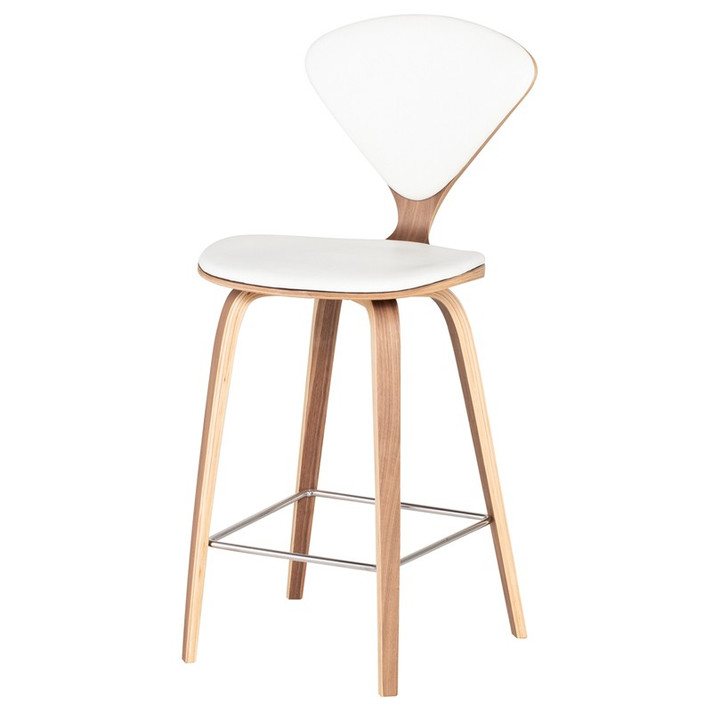 Cherner Premium Counter Stool in White Leather
