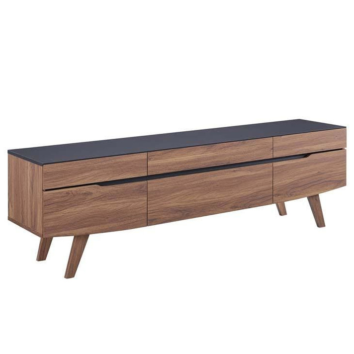 Score 71" TV Stand Walnut, Gray