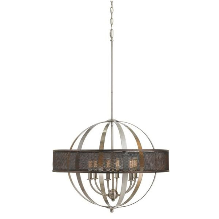 Saturn 6 Bulb Metal Chandelier