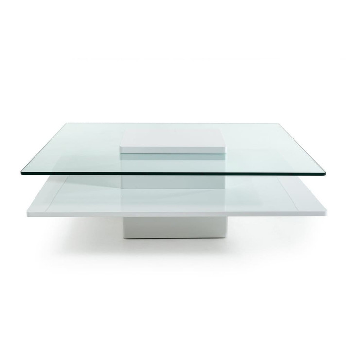 Emulsion White Glass Coffee Table