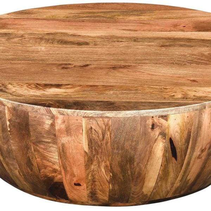 Mango Wood Drum Coffee Table