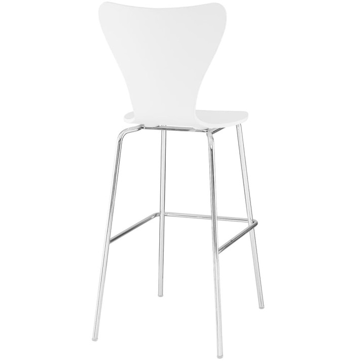 Ernie Wood Bar Stool, White