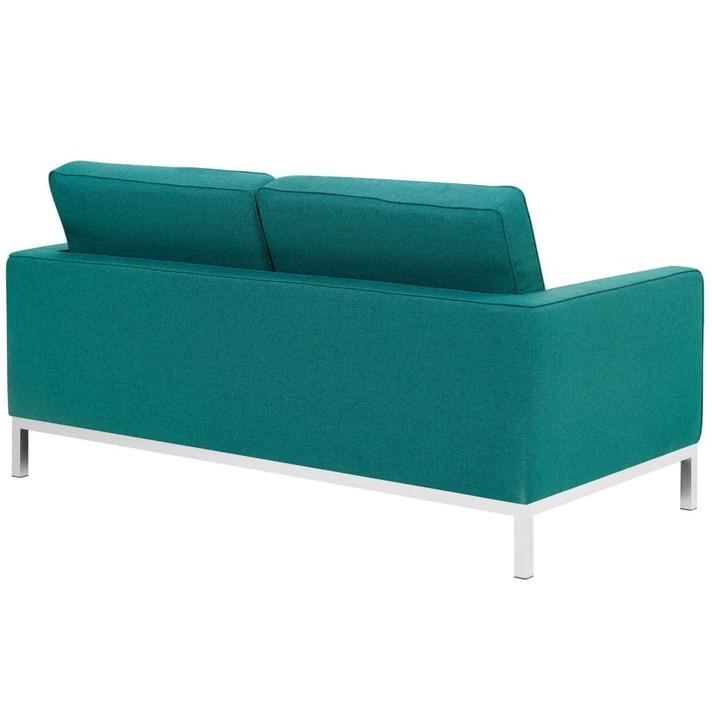 Loft Upholstered Fabric Loveseat, Teal