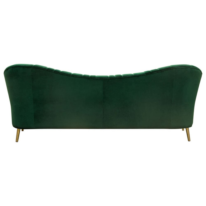 Ava Sofa in Emerald Green Velvet w/ Gold Leg