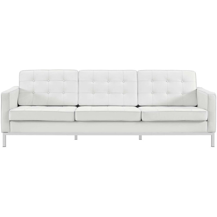 Loft Leather Sofa, White