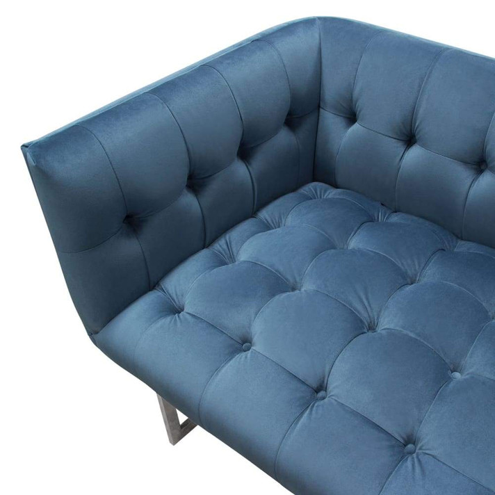 Hollywood Tufted Sofa in Royal Blue Velvet