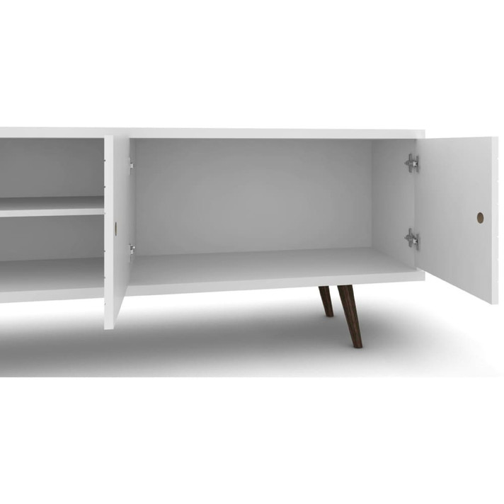 Libby Mid Century TV Stand, Line White White 63"