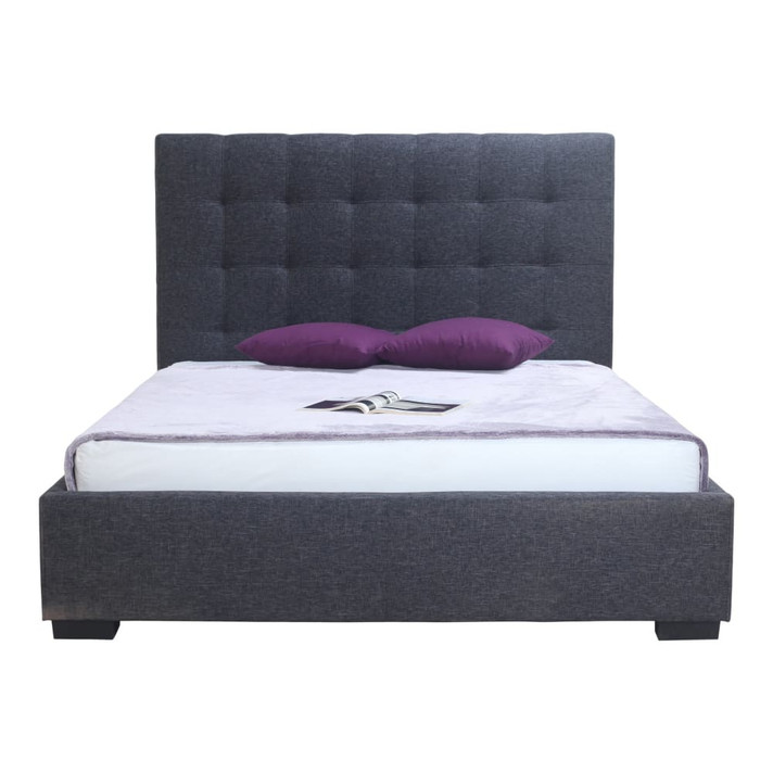 Belle Storage Bed Queen Charcoal Fabric