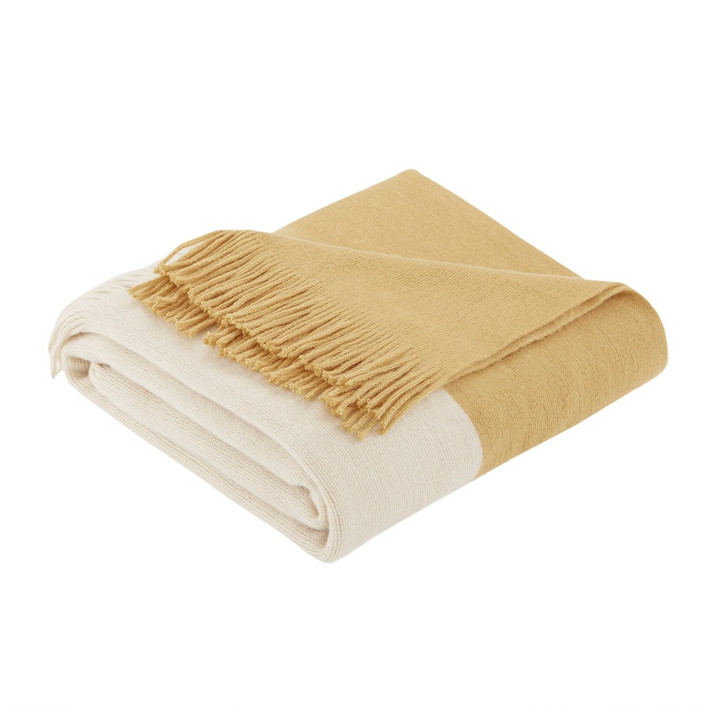 Stockholm Faux Cashmere Throw, Yellow