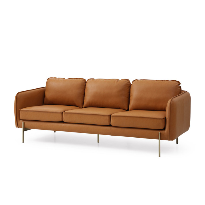 Orley Eco Leather Sofa, Honey Tan