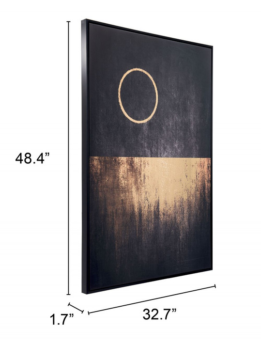 Full Moon Rises Canvas Black & Gold